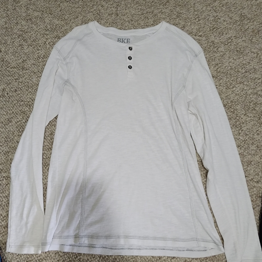 BKE White Henley size Medium